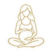 Icon representing prenatal yoga and body care during pregnancy